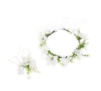 YSJCHEBS 1 Pieza De Guirnalda para Mascotas, 1 Pieza De Pulsera para Mascotas, Collar De Flores De Boda para Mascotas, Pajarita De Flores para Mascotas, Guirnalda De Accesorios para Fotos
