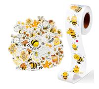 YSJCHEBS 1 Rollo De Pegatinas De Dibujos Animados De Abejas, 46 Piezas De Pegatinas De Abejas, Pegatinas 3D para Niños, Paquete De Fiesta De Abejas, Pegatinas De Pared para Ventanas De Abejas