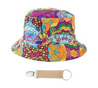 YSJCHEBS 1 Sombrero De Cubo Con Estampado Colorido, 1 Clip Para Sombrero, Sombrero Para El Sol Reversible, Sombrero Para El Sol Transpirable Y Cómodo, Sombrero Para Decoración De Fiestas