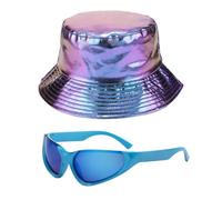 YSJCHEBS 1 Sombrero Punk Y 1 Gafas De Sol Punk, Sombrero De Cuero Pu, Sombrero Retro De Moda, Sombrero De Pesca De Moda, Sombrero De Pesca Impermeable, Accesorios De Vestir