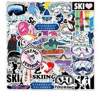 YSJCHEBS 100 Pegatinas con Tema De Esquí, Pegatinas De Grafiti De Dibujos Animados, Pegatinas Impermeables, Se Pueden Utilizar para Decorar Patinetas, Equipaje Y Cuadernos