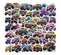 YSJCHEBS 100 Pegatinas De Monster Truck, Pegatinas Creativas De Dibujos Animados, Pegatinas Interesantes, Pegatinas Decorativas para Equipaje Y Vasos De Agua, Regalos De Pegatinas para Niños