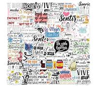 YSJCHEBS 100 Pegatinas Españolas Inspiradoras, Letras y Graffiti Creativos, Decorativas e Impermeables