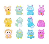 YSJCHEBS 12 Uds Mini Adornos De Animales, Lindos Adornos De Dibujos Animados, Adornos Luminosos, Adornos Creativos De Resina, Decoraciones para El Hogar