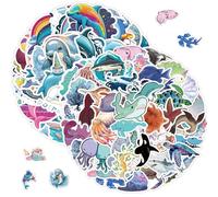 YSJCHEBS 150 Hojas De Pegatinas De Delfines Oceánicos, Pegatinas De Garabatos De Animales Marinos, Pegatinas De Caras De Animales Marinos, Pegatinas De Espuma De Mar Oceánico, Pegatinas De Peces