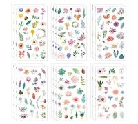 YSJCHEBS 18 Pegatinas De Flores Y Plantas, Bonitas Pegatinas De Flores, Pegatinas Decorativas para Tazas Y Bolsos DIY, Pegatinas Interesantes, Pegatinas para Álbumes De Recortes