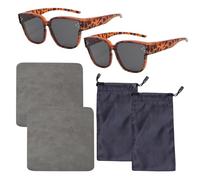 YSJCHEBS 2 Gafas, 2 Bolsas Para Gafas, 2 Paños Para Gafas, Gafas De Sol Largas, Gafas De Sol Con Clip De Pesca Para Hombre