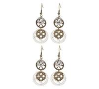 YSJCHEBS 2 Pares De Aretes En Forma De Engranaje, Ganchos para Las Orejas Retro Personalizados, Aretes Creativos, Aretes Estilo Punk, Accesorios De Ropa