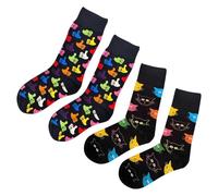 YSJCHEBS 2 Pares De Calcetines De Impresión En Color, Dibujos Animados Dulces En Medias, Hombres Y Mujeres Comunes, Calcetines De Moda Creativos, Calcetines De Ocio Suaves