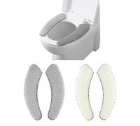 YSJCHEBS 2 Pares De Fundas De Asiento De Inodoro De Felpa, Asientos De Inodoro Adhesivos, Asientos De Inodoro De Invierno, Accesorios De Inodoro