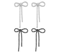 YSJCHEBS 2 Pares De Pendientes De Lazo, Pendientes con Cole De Diamantes, Pendientes Elees para Mujer, Pendientes De Moda Simples, Joyas Brillantes, Decoración A Juego con Ropa