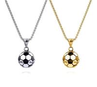 YSJCHEBS 2 Piezas Collares con Elementos De Fútbol, Collares De Acero Inoxidable, Accesorios De Fútbol, Collares con Colgante De Fútbol, Collares Modernos Y Creativos, Collares para Fanáticos