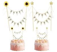 YSJCHEBS 2 Piezas De Decoración Creativa para Pasteles, Decoración para Pasteles De Feliz Cumpleaños, Decoración para Pasteles De Cumpleaños, Decoración para Pasteles De Dibujos Animados