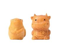 YSJCHEBS 2 Piezas Tallas De Madera, Adornos De Ratón De Madera, Adornos De Ratón, Adornos Pequeños Lindos, Adornos Decorativos De Madera para El Hogar, Adornos De Talla De Madera