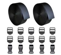 YSJCHEBS 2 Rollos De Correas, 5 Piezas De Hebillas, 10 Piezas De Hebillas De Correas, Correas para Hombros De Mochila, Correas para Bolsos, Correas para Equipaje, Juego De Correas con Hebilla