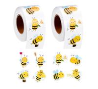 YSJCHEBS 2 Rollos De Pegatinas Pequeñas De Abeja, Decoraciones De Abejas, Decoraciones De Fiesta De Abejas, Pegatinas De Vidrio Estilo Abeja Lindas, Pegatinas De Animales