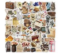 YSJCHEBS 200 Pegatinas De Estilo Retro, Pegatinas De Diario, Pegatinas Impermeables para Álbumes De Recortes, Pegatinas Decorativas De Bricolaje, Adecuadas para Libros, Computadoras Portátiles
