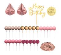 YSJCHEBS 29 Piezas De Inserciones para Pasteles Y Chispas De 10G, Decoraciones para Pasteles, Decoraciones para Pasteles para Mujeres, Suministros para Fiestas De Cumpleaños