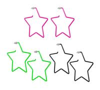 YSJCHEBS 3 Pares Pendientes Pentagrama Neón, Pendientes Neón Años 80, Pendientes Aro Años 80, Pendientes Estéticos, Pendientes Fiesta Cumpleaños, Pendientes Estrella para Mujer