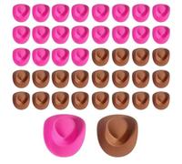 YSJCHEBS 40 Sombreros De Decoración De Muñecas, Mini Sombreros De Vaquero De Juguete, Sombreros De Vaquero De Plástico En Miniatura, Decoraciones De Pasteles, Decoraciones De Bricolaje