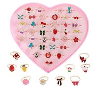 YSJCHEBS 46 Uds Anillos para Niños, Anillos para Niños De Dibujos Animados, Anillos Lindos, Anillos Creativos, Accesorios De Vestir para Niñas