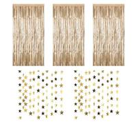 YSJCHEBS 5 Cortinas con Borlas Y 2 Coles De Estrellas, Decoraciones para Fiestas, Arreglos De Fondo para Fiestas, Decoraciones Brillantes