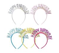 YSJCHEBS 5 Uds Diademas De Cumpleaños, Diademas De Lentejuelas, Diademas Coloridas, Diademas De Fiesta, Diademas para Niñas, Lindas Diademas Creativas