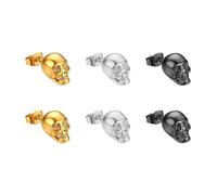 YSJCHEBS 6 Piezas Pendientes De Calavera, Pendientes De Pirata, Pendientes De Hombre, Pendientes De Hombre Negros, Pendientes Retro Góticos, Pendientes De Calavera para Mujer