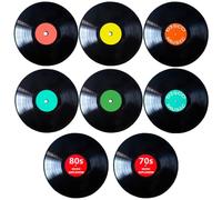 YSJCHEBS 8 Piezas de Discos De Vinilo, Pegatinas De Pared Decorativas Retro, Decoración Del Hogar Autoadhesiva Personalizada