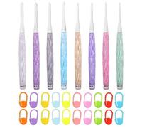 YSJCHEBS 8 Uds. Ganchos De Ganchillo De Cristal, 20 Botones Pequeños para Tejer, Juego De Ganchos De Ganchillo, Kit De Ganchillo Antideslizante para Principiantes