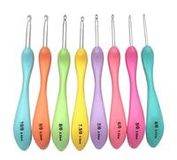 YSJCHEBS 8Pcs Ganchos De Ganchillo De Lana De Color Caramelo, Juego De Ganchillo, Ganchos De Ganchillo Ergonómicos, Agujas De Tejer Hechas A Mano, Ganchos De Ganchillo para El Cabello