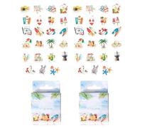 YSJCHEBS 92 Pegatinas Temáticas De Playa De Verano, Pegatinas Decorativas, Pegatinas Creativas, Pegatinas De Grafiti De Dibujos Animados, Suministros para Álbumes De Recortes