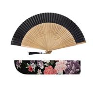 YSJCHEBS Abanico Plegable Clásico De 1 Pieza, Bolsa De Almacenamiento para Abanico Plegable De 1 Pieza, Abanico Plegable De Mano, Abanico Plegable Chino, Abanico Plegable para Puesta En Escena