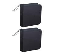 YSJCHEBS Bolsa Negra para CD, Caja De Almacenamiento para CD, Bolsa para CD De Tela Oxford para Coche, Práctica Bolsa De Almacenamiento para DVD, Caja con Soporte para CD De 40 Capacidades, 2 Uds.