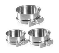 YSJCHEBS Botellas De Agua para Pájaros De 3 Piezas, Botellas De Agua De Acero Inoxidable, Casa para Pájaros, Comedero con Soporte, Suministros para Mascotas