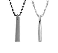 YSJCHEBS Collar De Acero Titanio De 2 Piezas para Hombre, Cadena para Hombre, Cadena De Acero Inoxidable para Hombre, Colgante De Collar, Cadena Colgante para Hombre