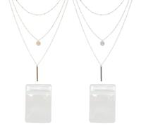 YSJCHEBS Collares Multicapa De 2 Piezas Y Bolsas De Joyería Transparentes De 2 Piezas, Collares Multicapa, Collares Bohemios, Collares De Moda Simples, Collares con Colgantes