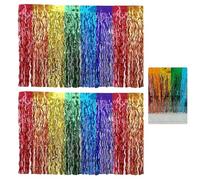 YSJCHEBS Falda De Mesa De Arcoíris, Falda De Mesa con Borlas, Cortina De Seda para Lluvia, Decoración De Mesa, Decoraciones De Fiesta, Decoración De Arcoíris, 2 Uds.