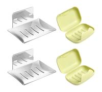 YSJCHEBS Jaboneras De Pared De 2 Piezas, Jaboneras Portátiles De 2 Piezas, Jaboneras De Drenaje, Jaboneras Sin Perforaciones, Estantes De Almacenamiento Colgantes para Baño Y Cocina