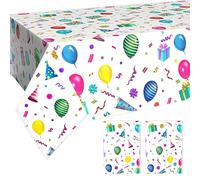 YSJCHEBS Mantel De Fiesta De 2 Uds, Mantel De Cumpleaños para Niños, Mantel De Fiesta, Mantel De Vacaciones, Mantel De Feliz Cumpleaños, Decoración De Mesa