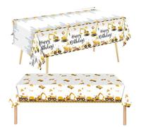 YSJCHEBS Mantel de plástico impermeable temático camión construcción, 2 piezas, decoración mesa fiesta