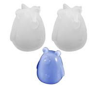 YSJCHEBS Molde De Oso De Silicona De 2 Piezas, Molde De Cristal De Oso, Molde De Oso Tridimensional, Molde De Oso De Dibujos Animados Lindo, Molde Artesanal De Resina Epoxi