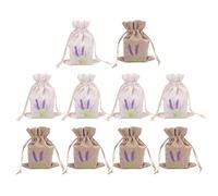 YSJCHEBS Pack De 10 Bolsitas De Lino Lavanda, Bolsitas De Tela, Bolsitas De Algodón, Bolsitas De Lavanda para Ayudarte A Dormir