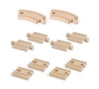 YSJCHEBS Pack De 10 Rieles De Madera, Juguetes para Niños, Rieles De Tren De Juguete, Juguetes De Construcción, Juguetes Educativos para Niños
