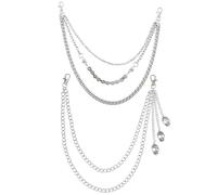 YSJCHEBS Pack De 2 Cadenas De Pantalón Metálicas De Doble Capa, Accesorios De Moda, Accesorios Personalizados Sencillos, Accesorios para Pantalones, Accesorios Estilo Punk