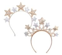YSJCHEBS Pack De 2 Diademas De Estrellas, Diademas De Estrellas con Purpurina, Diademas De Corona, Lindas Diademas Infantiles, Accesorios para El Cabello Navideños para Niños Y Adultos