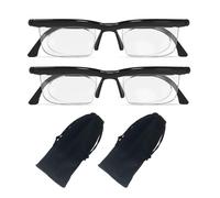 YSJCHEBS Pack De 2 Gafas De Enfoque Variable Con Estuche Para Gafas, Gafas De Ajuste De Enfoque, Gafas De Lectura Ajustables, Gafas Plegables, Gafas De Enfoque Unisex