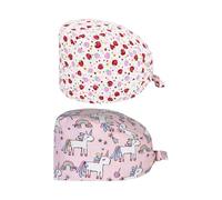 YSJCHEBS Pack De 2 Gorros De Enfermera, Gorros Quirúrgicos, Antipolvo, De Trabajo, Lindos Dibujos Animados