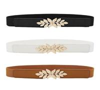 YSJCHEBS Pack De 3 Cinturones Para Mujer, Cinturones Elásticos, Cinturones Sencillos, Cinturones De Vestir, Cinturones Decorativos Para Ropa, Accesorios De Vestir