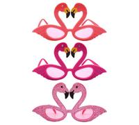 YSJCHEBS Pack De 3 Gafas De Vestir De Flamenco, Gafas De Sol Divertidas, Gafas Novedosas, Gafas De Sol De Estilo Hawaiano, Gafas De Sol De Flamenco, Accesorios De Vestir De Fiesta